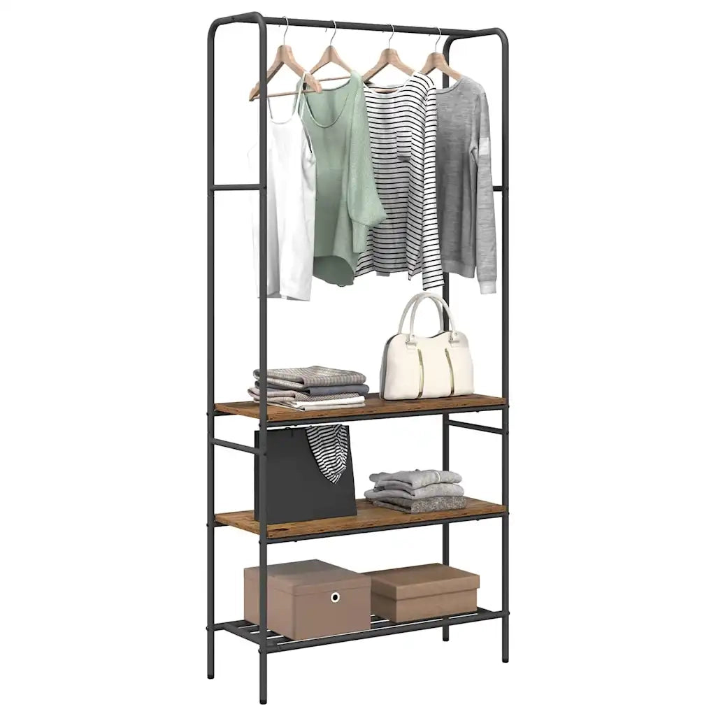Stendibiancheria con lo scaffale Legno vecchio 77 x 30 x 171 cm 868467