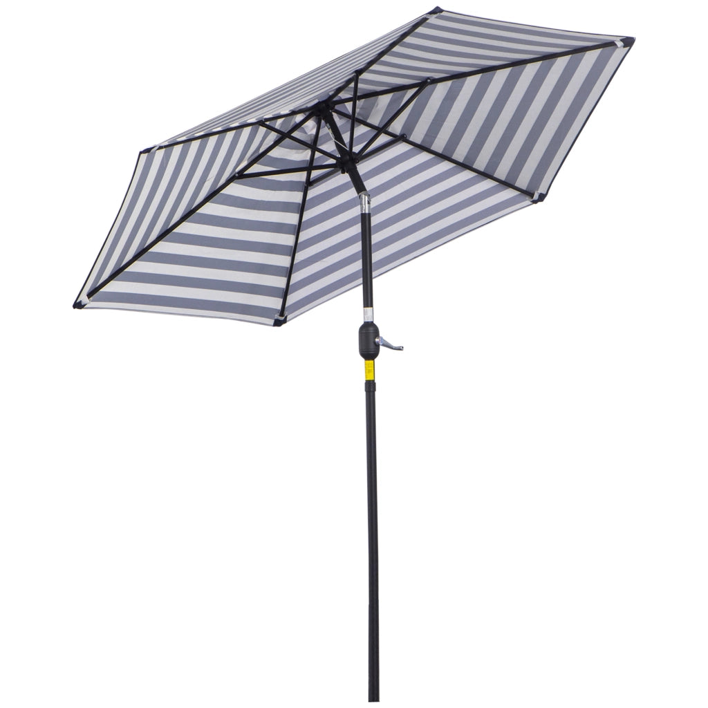 Ombrellone da giardino e patio struttura in acciaio diametro 230x216 cm finitura striscia blu resistente per uso esterno