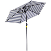 Ombrellone da giardino e patio struttura in acciaio diametro 230x216 cm finitura striscia blu resistente per uso esterno