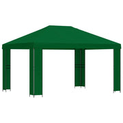 Gazebo | Pergolato 4 ¡Á 3 m Verde Poliestere e Acciaio 190 gsm