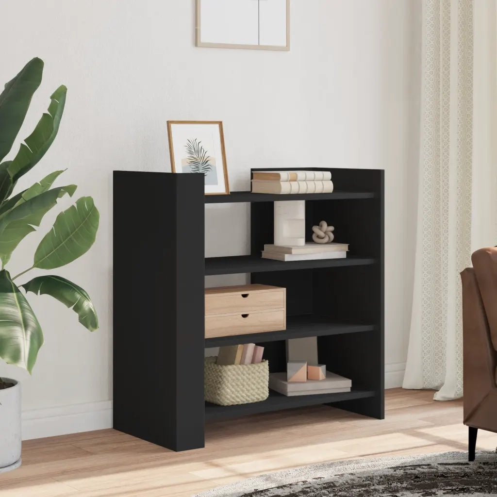 Credenza | Madia | Buffet da pranzo | Armadio da pranzo Nera 73,5x35x75 cm in Legno Multistrato