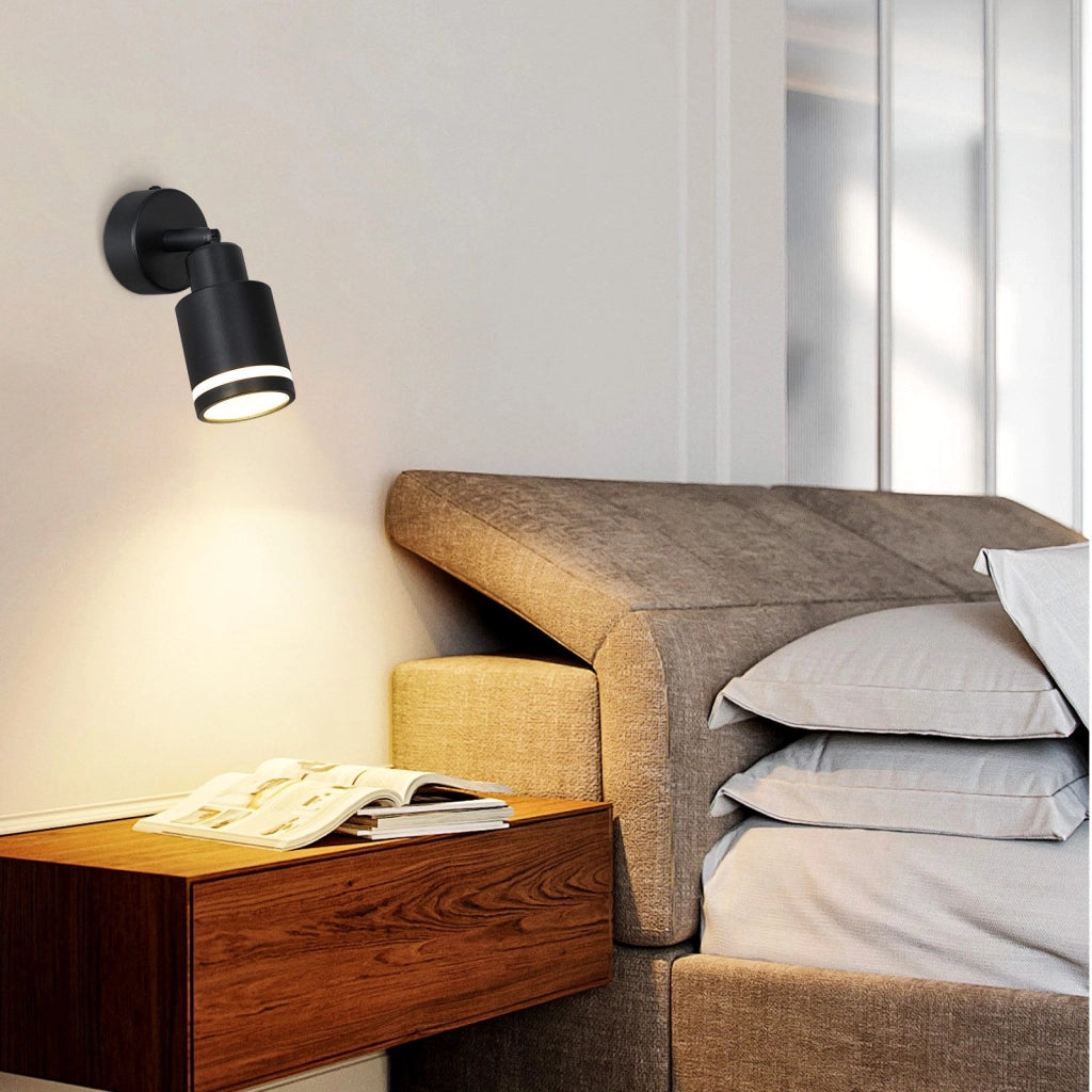 ZMH Faretto da soffitto moderno plafoniera nera 1 lampadina orientabile in metallo GU10
