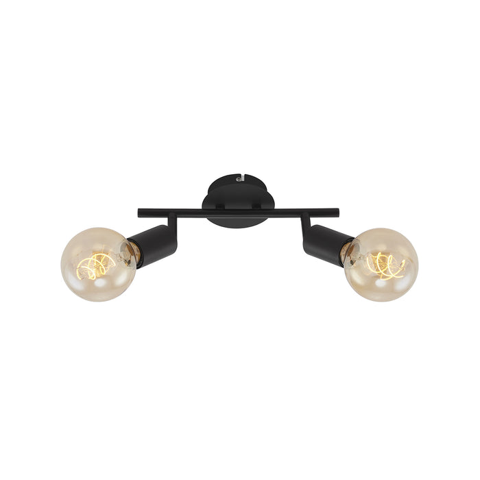 Spot Vintage Pearl Metallo Nero 2 Luci E27