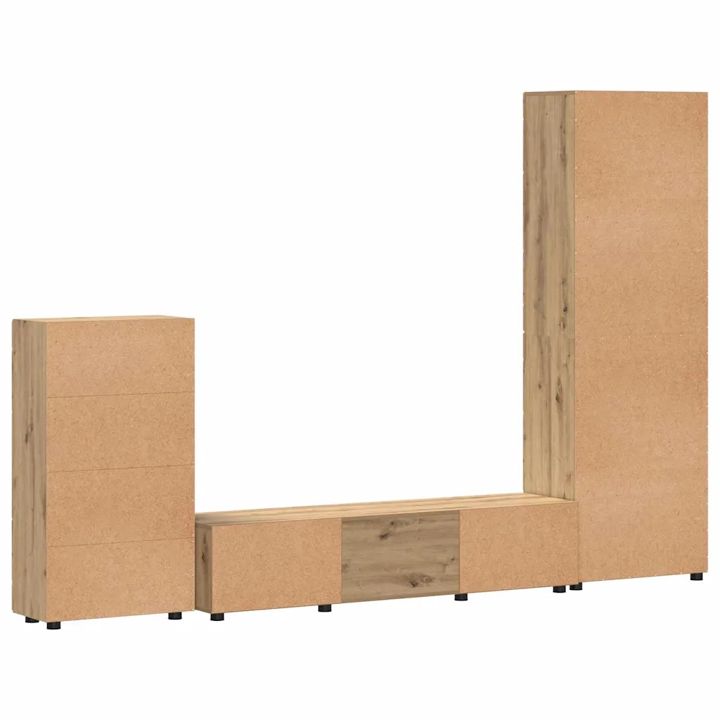 Set mobile TV FLORIN 3 pcs Rovere artigianale Legno multistrato 3397963