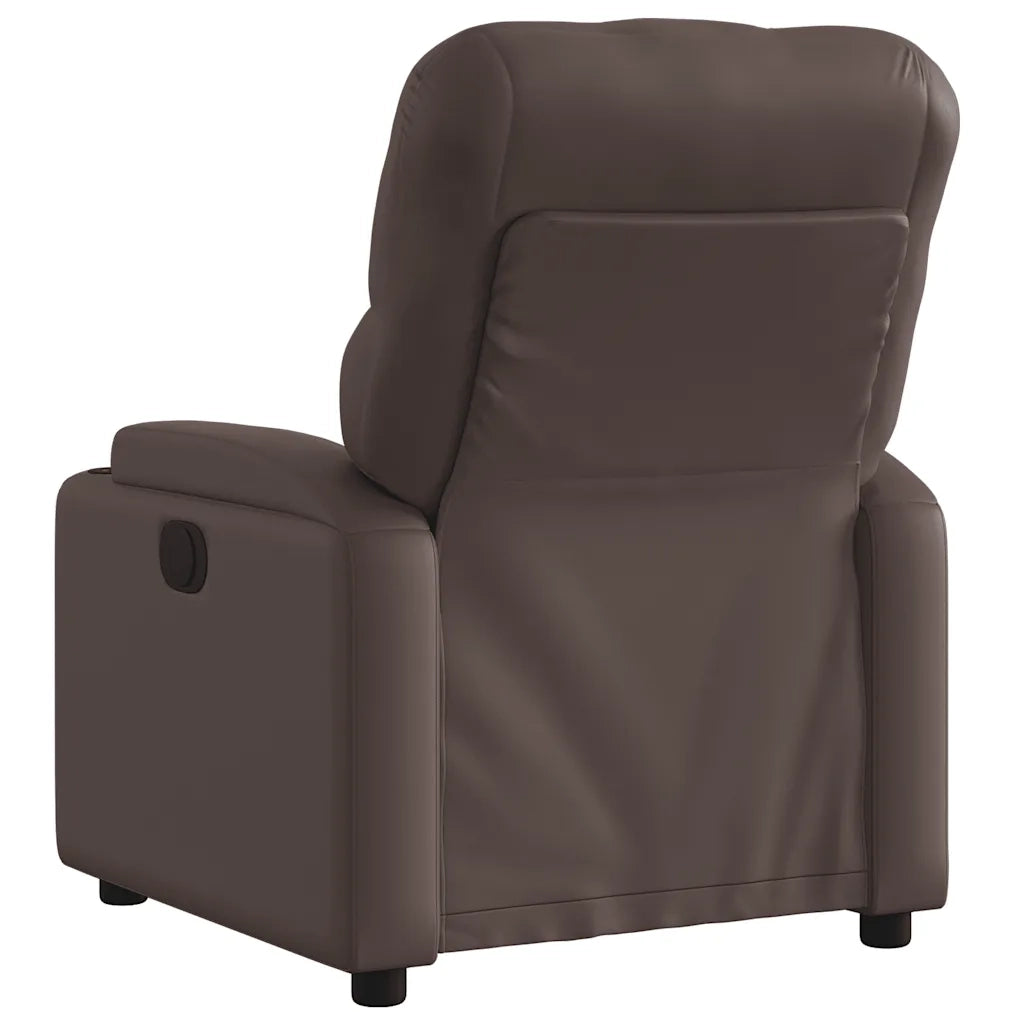 Divano Sedia-Poltrona Reclinabile Elettrica Marrone in Similpelle 587051
