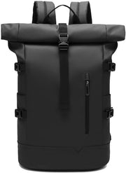 Borsa Rolltop Impermeabile per Uomo e Donna 33L Borsa per Bicicletta 15,6 Pollici Borsa per Laptop Leggera Perfetta per Lavoro Scuola Viaggi e Attività All'aperto - Nero