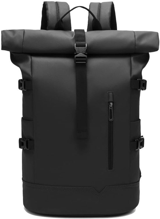 Borsa Rolltop Impermeabile per Uomo e Donna 33L Borsa per Bicicletta 15,6 Pollici Borsa per Laptop Leggera Perfetta per Lavoro Scuola Viaggi e Attività All'aperto - Nero