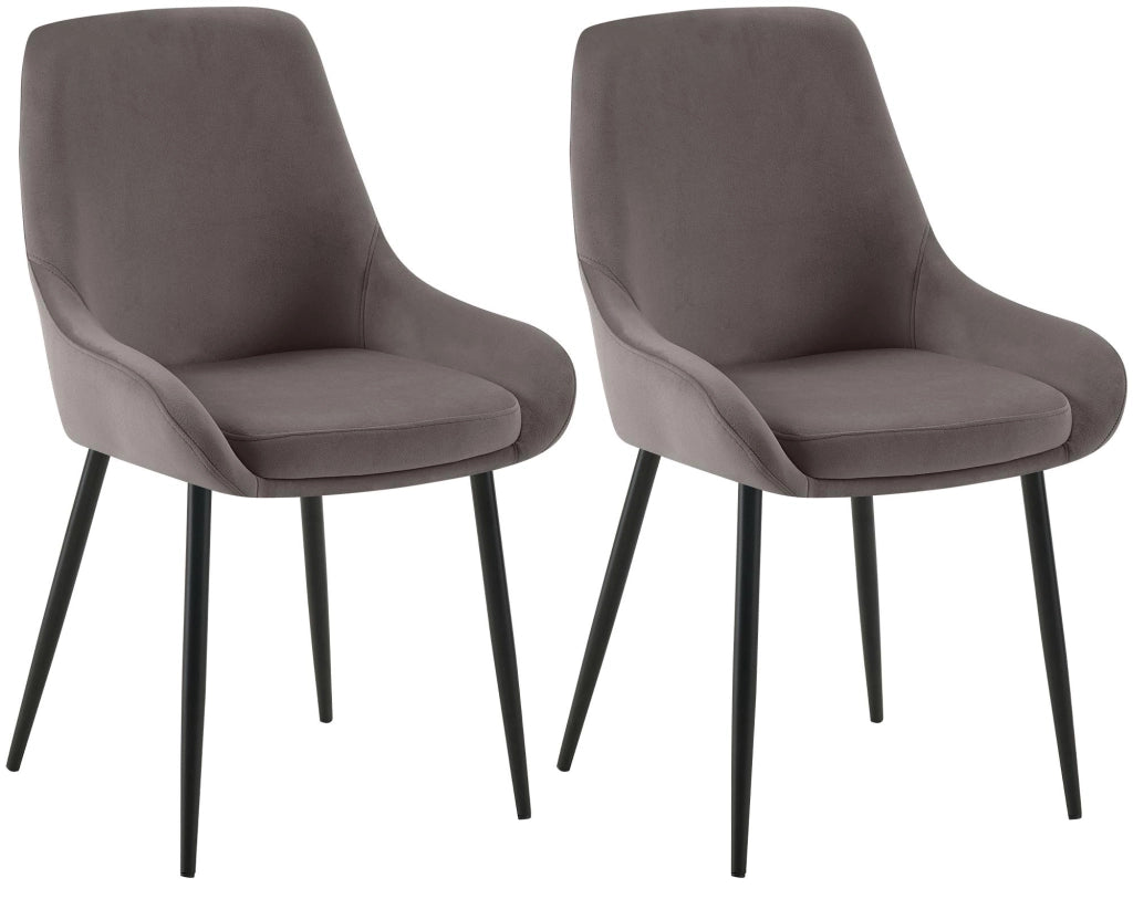 Set di 2 sedie per sala da pranzo Elmira velluto nero 9