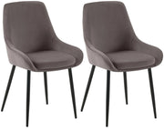 Set di 2 sedie per sala da pranzo Elmira velluto nero 9