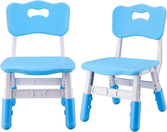 Sedie per bambini regolabili, 3 livelli di altezza, sedie durature per interni o esterni per bambini dai 2 ai 6 anni, sedie per bambini per asili nido, scuole e casa (2 sedie blu)