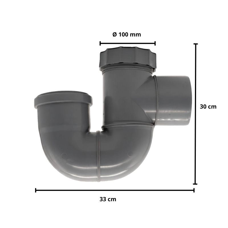 Sifone Verticale Aperto in Polipropilene : Diametro - 110 mm ( tappo Ø 100 mm)
