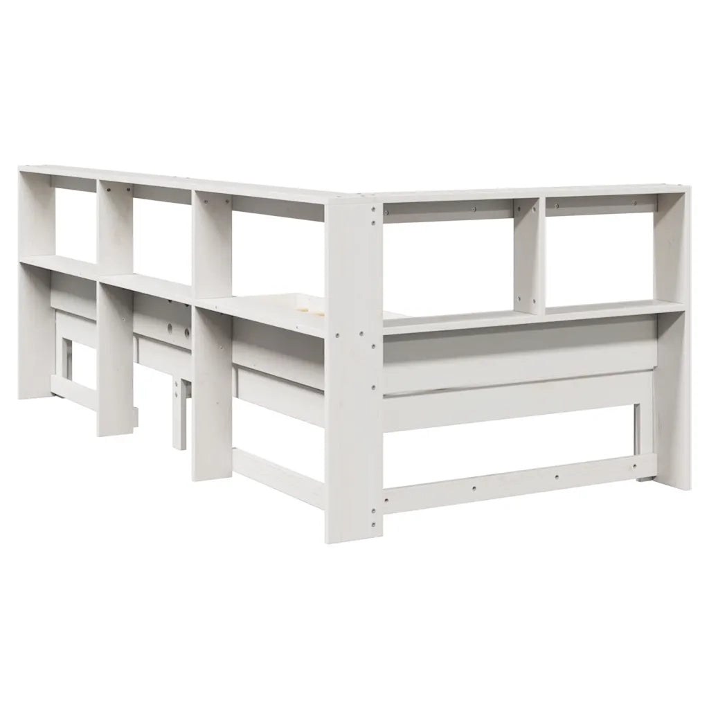 Letto con Libreria senza Materasso-Struttura Letto con contenitore 75x190 cm in Legno Pino 233718