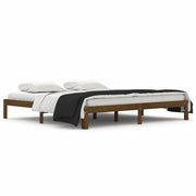 Letto matrimoniale | Letto per adulti | Giroletto senza Materasso Ambra in Legno di Pino 200x200 cm