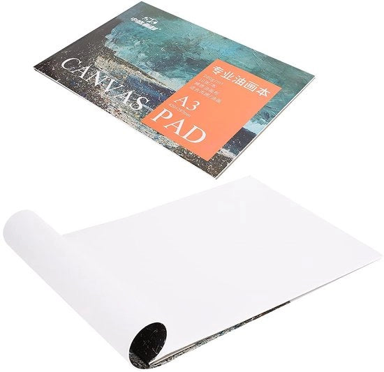 Panno di tela zavorrante - 10 fogli A3 - Tela di cotone strappabile - Adatto per la pittura all'olio/acrilica - Fogli di tela facilmente rimovibili - Tela densa e flessibile - Carta da pittura