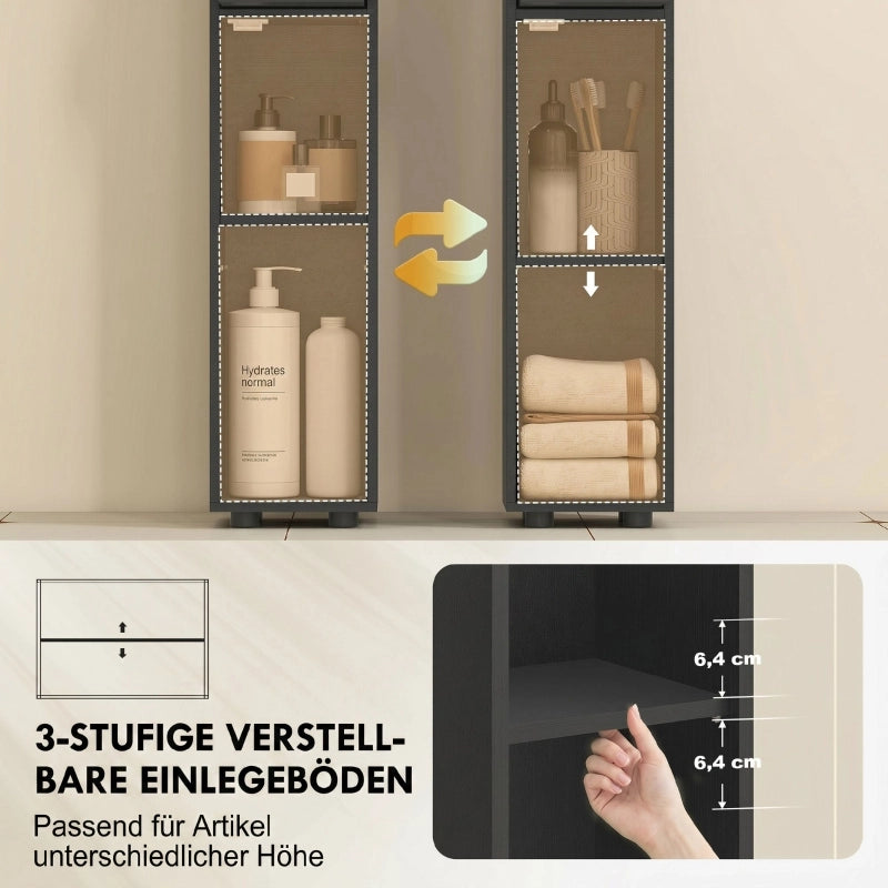 ARMADIO BAGNO SLIM 180 x 20 x 20 cm Nero