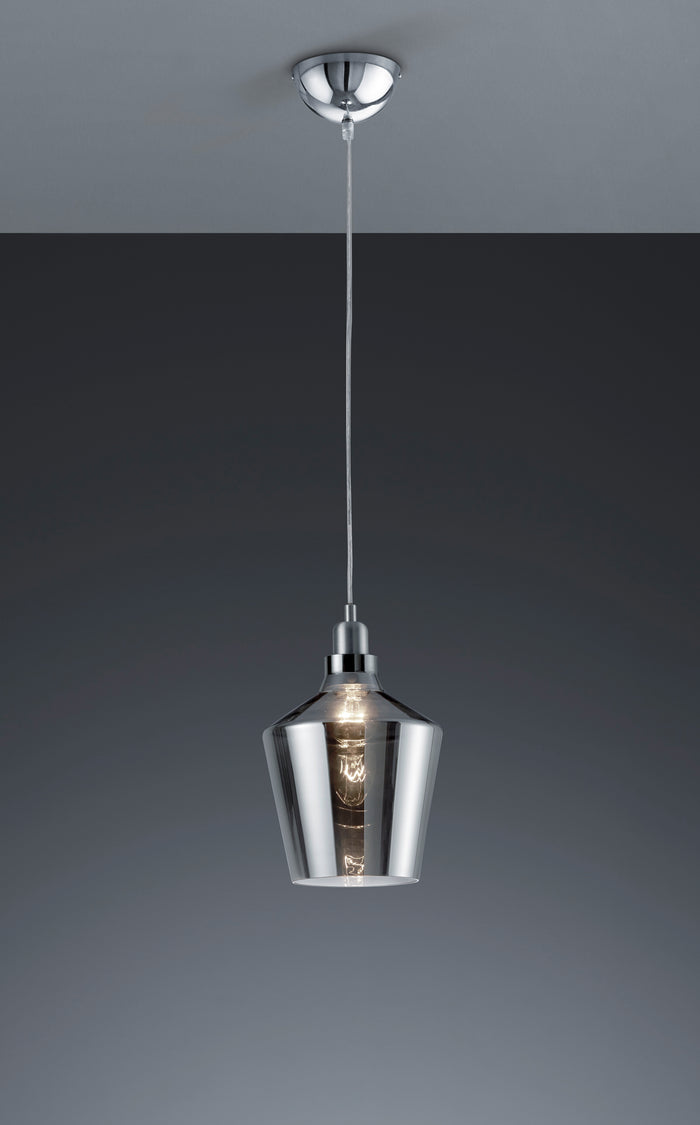 Lampada Sospensione in Legno Vetro Interno Vintage Calais GD Trio