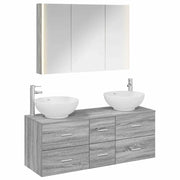 Set di mobili per il bagno 4 pcs Sonoma grigio 3406988