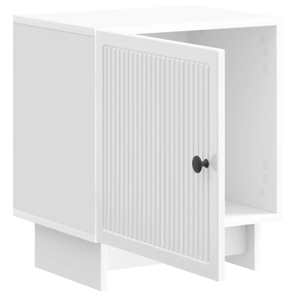 Set di 2 Comodini | Armadio da Notte | Mobiletto da notte Bianco Lucido 43 x 34,5 x 50 cm
