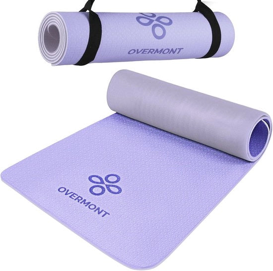 Mat di yoga premium con cinturino di trasporto - 183 x 61 x 08 cm - extra spesso - ecologico - antiscivolo - antiscorrosivo - per pilates - per ginnastica - per casa - per donne