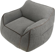 Pouf Poltrona per Salotto e Camera - Tessuto in Velluto a Coste Morbido ed Elegante - Poltrona Sacco Generosamente Imbottito, Ideale per un Ambiente Accogliente (Grigio Scuro)