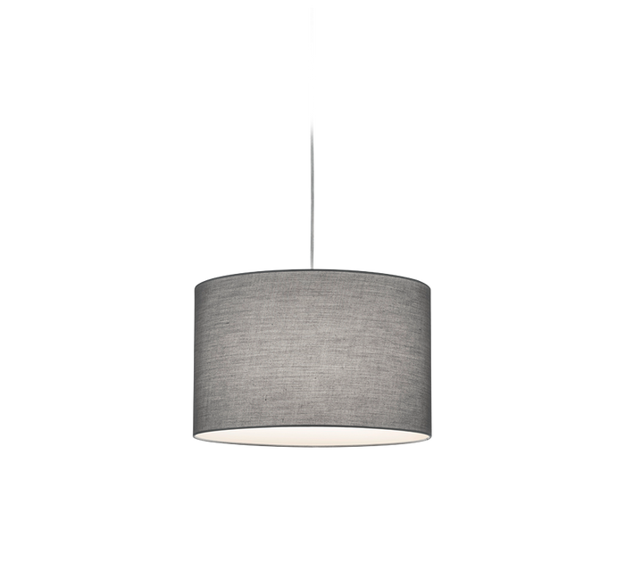 Lampada Sospensione Interno Rotonda 4W Hotel Tessuto Grigio Duoline GD Trio