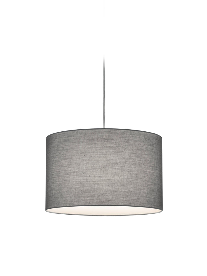 Lampada Sospensione Interno Rotonda 4W Hotel Tessuto Grigio Duoline GD Trio