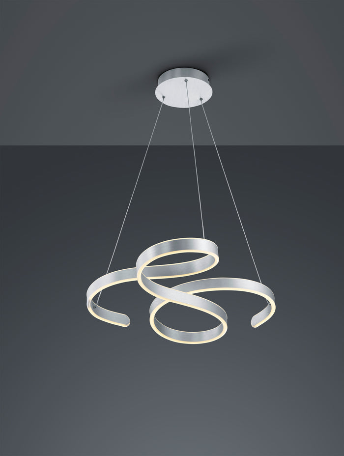 Lampada Sospensione Led Moderna 40W Dimmer Vortici Alluminio Francis GD Trio