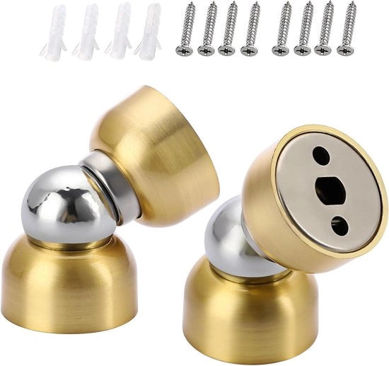 Sostegni in acciaio inossidabile mini fermacarta magnetici - fermacarta per porte - montaggio a parete - set da 2 - oro.