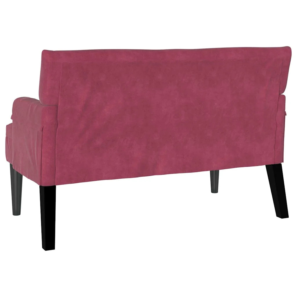 Panca Chesterfield Rosso Vino 112 x 65,5 x 75 cm Velluto 42019290
