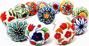 12 x Mix Vintage Look Pulsanti Ceramici Manigliale Cassetta - Cassetta di Caricamento Manigliale