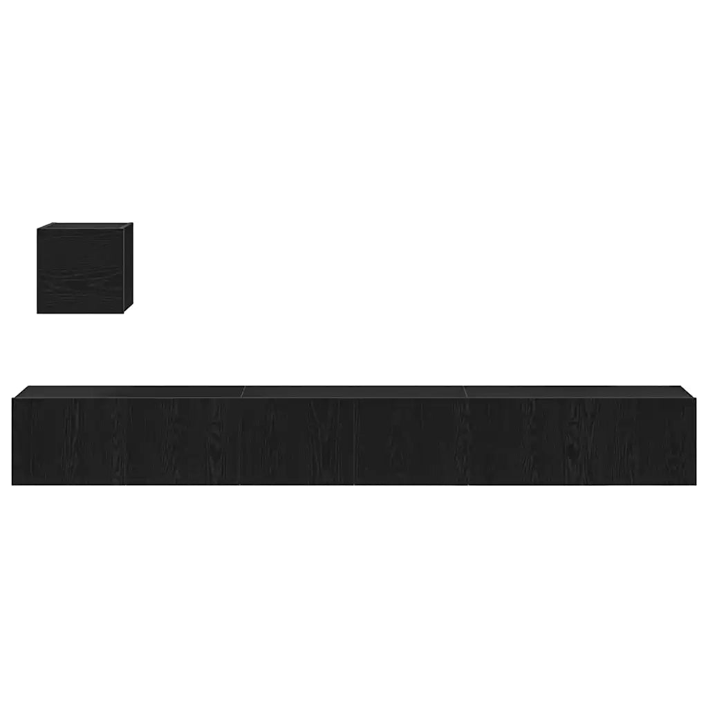 Set mobile TV Montaggio a parete Rovere Nero Legno multistrato 3333061
