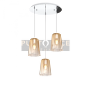 SOSPENSIONE CROMO TONDA 3 LUCI AMBRA 1164CR-S3 T-AM