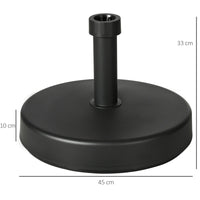 Base per Ombrellone da Giardino Ø45x33 cm Palo 24-48 mm  in Plastica Nero