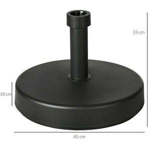 Base per Ombrellone da Giardino Ø45x33 cm Palo 24-48 mm  in Plastica Nero