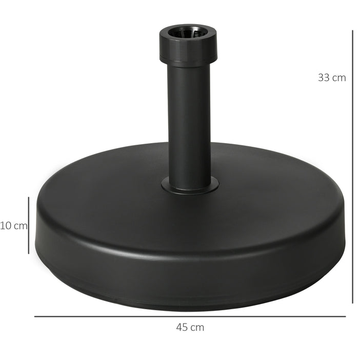 Base per Ombrellone da Giardino Ø45x33 cm Palo 24-48 mm  in Plastica Nero