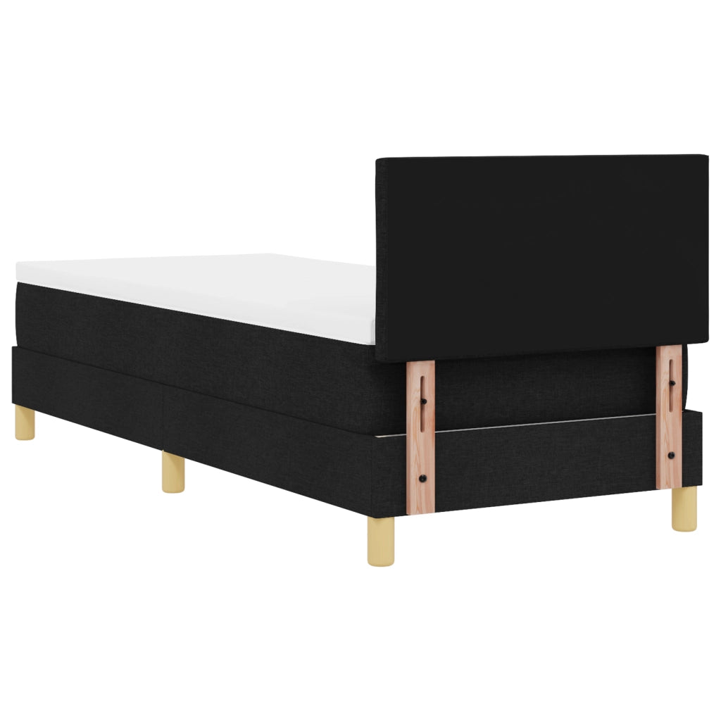 Letto Box Spring con Materasso e LED Nero 80x200 cm Tessuto
