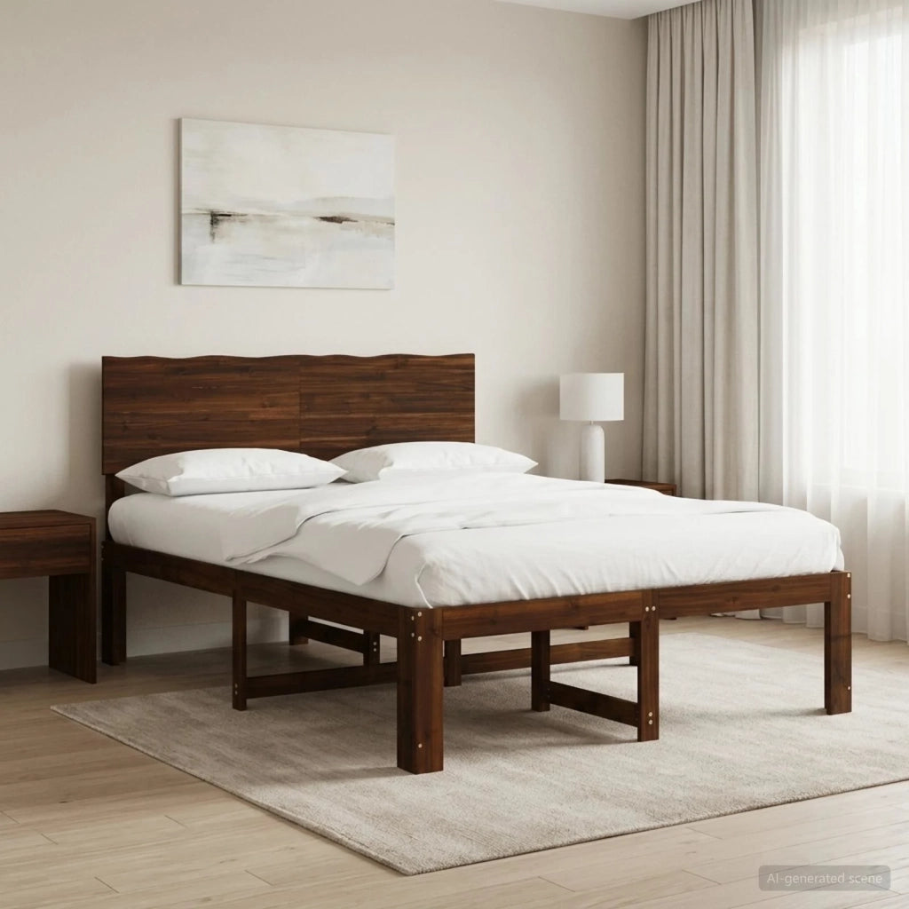 Letto matrimoniale con testiera ROSTOCK Marrone Scuro 3405413