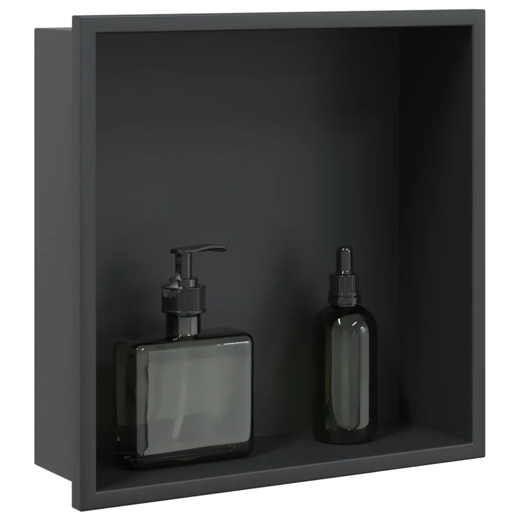 Nicchia per Doccia Nero Opaco 32x32x9cm in Acciaio Inox CFW7375393