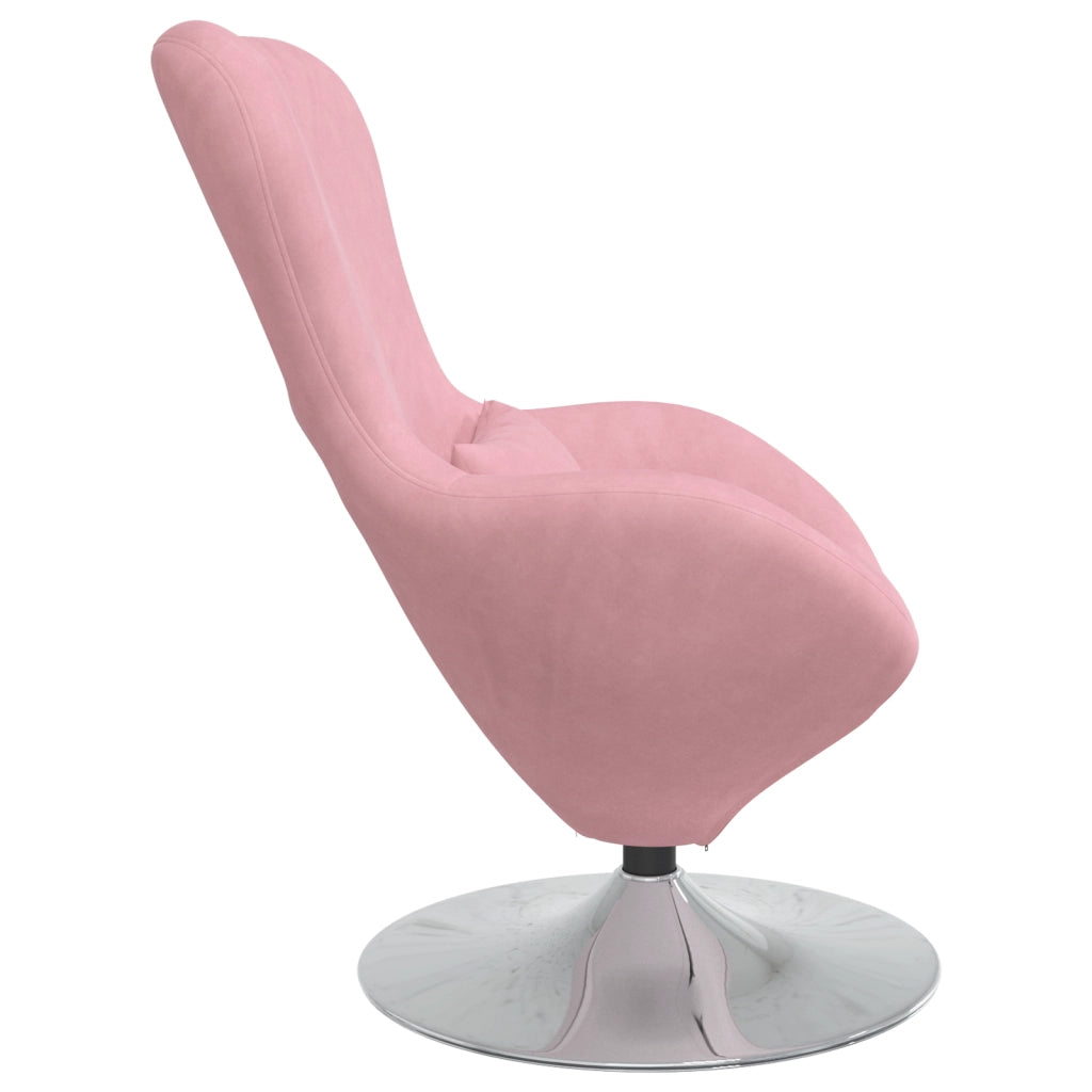 Poltrona a uovo in velluto rosa