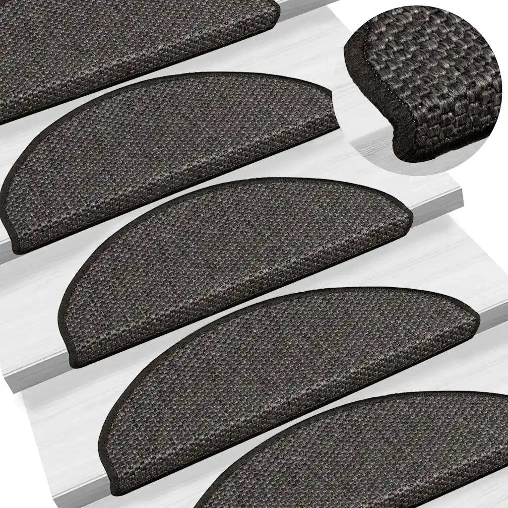 Tappeti Autoadesivi Scale Aspetto Sisal 15pz 65x21x4 Antracite 326873