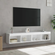 Mobili Porta TV con Luci LED 2 pz Bianchi 80x30x30 cmcod mxl 134169