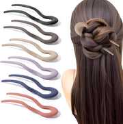 6 pezzi di spilla per capelli a U, spille per capelli francesi, spille per capelli ondulate per nodi, fermacapelli per donne con capelli lunghi (multicolore)