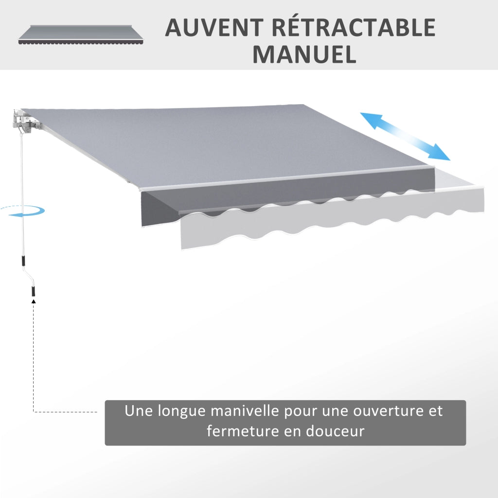 Tendone Manuale Retrattile ¨C Zephmum ¨C Grigio 2.5x2m