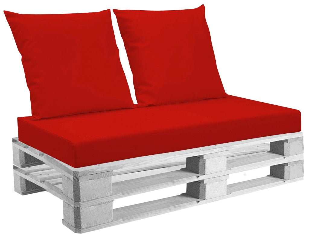Cuscini per Pallet 120x80 cm Seduta e Schienale in Similpelle Mariotti Belem Rosso