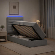 Letto con contenitore LED e materasso Grigio Chiaro 3459861