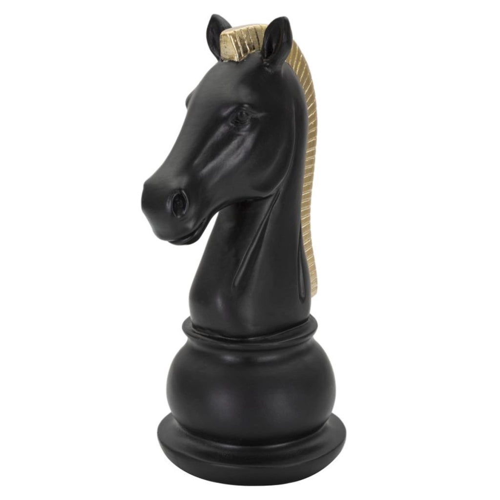 Scultura Scacchi 15, Nero, Poliresina, 10,5x8,5x19 cm