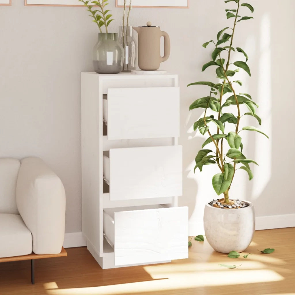 Credenza Bianca 32x34x75 cm in Legno Massello di Pino cod mxl 11973