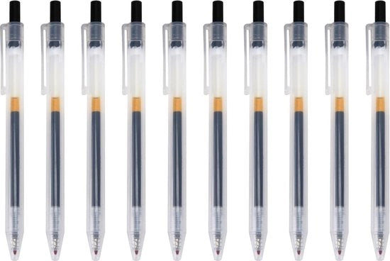 Gelmatite Premium 10 pezzi neri 0,5 mm punta soffice scrittura design unico.