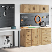 Armadi da Garage 2 pz Rovere Artigianale in Legno Multistrato 3328322