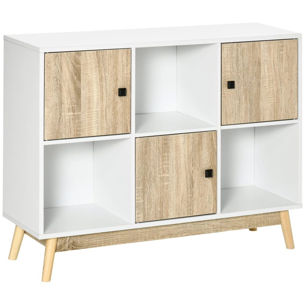 Mobile TV con cassetti e ante ¨C zephmum ¨C bianco, legno, 96x30x75 cm